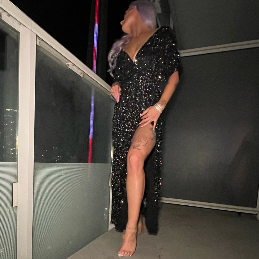 ASOS Black Asymmetrical Sequin Dress